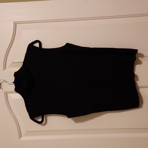 Black TQT tank turtle neck sleeveless sweater